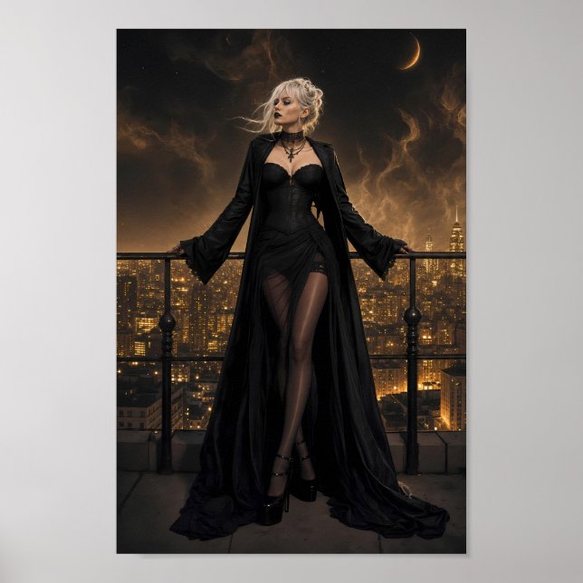 Nocturnal Gothic Elegance Skyline Poster (Front)