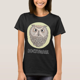 Nocturnal Owl Illustration T-shirt