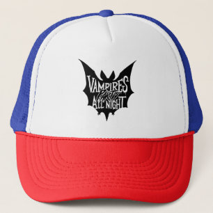 Nocturnal Revelry: Vampire's Halloween Bash Trucker Hat