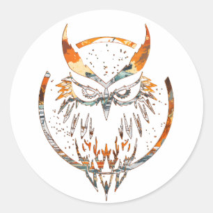 Nocturnal Revenge Tank Owl Design Classic Round Sticker