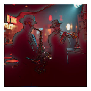 Nocturnal Rhythm energy of jazz Poster