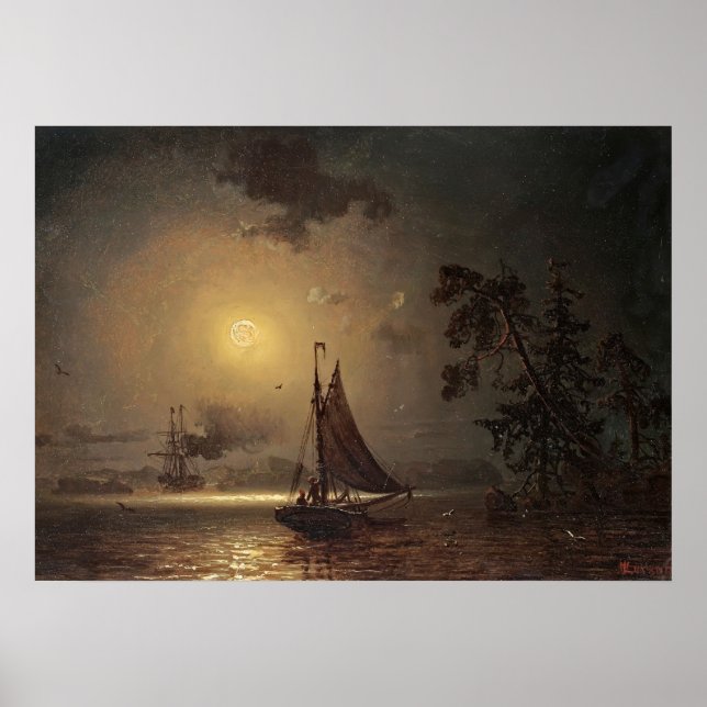Nocturnal voyage by Ivan Aivazovsky Poster (Front)