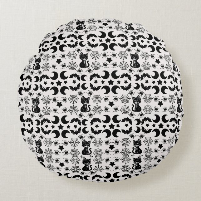 Nocturnal Whimsy Round Cushion (Front)