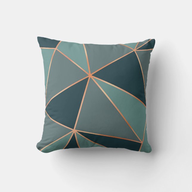Nocturne Blue Aegean Teal American River Rose Gold Cushion (Front)