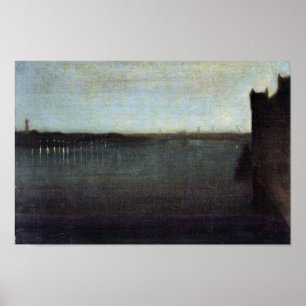 Nocturne In Gray And Gold Westminster Bridge By Wh Poster