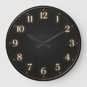 Nocturne Luxe — Dark Charcoal Minimalist Large Clock