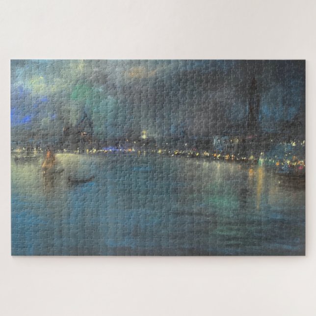 Nocturne of Venice (by Glenn Cooper Henshaw) Jigsaw Puzzle (Horizontal)