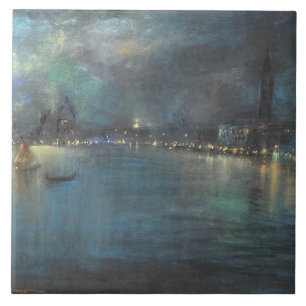 Nocturne of Venice (by Glenn Cooper Henshaw) Tile