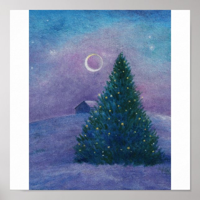 Nocturne Winter Wonderland Christmas Pine Poster (Front)
