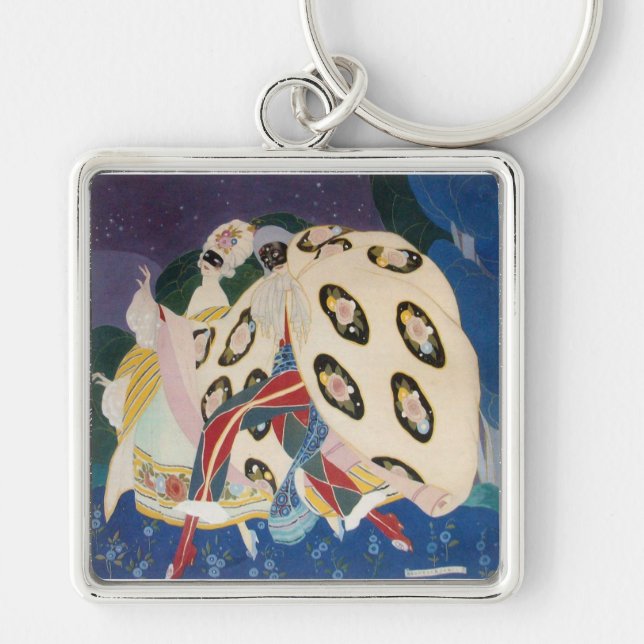 NOCTURNE WITH MASKS / Venetian Masquerade Key Ring (Front)