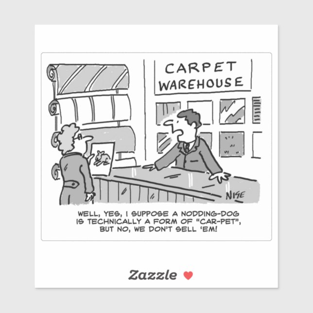 Nodding Dog Carpet Shop Cartoon. (Sheet)