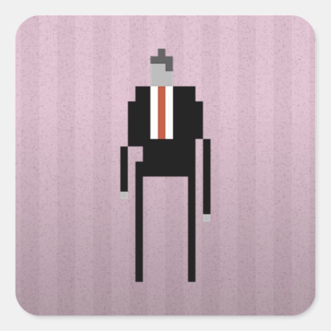 node.js knockout suit dude square sticker (Front)