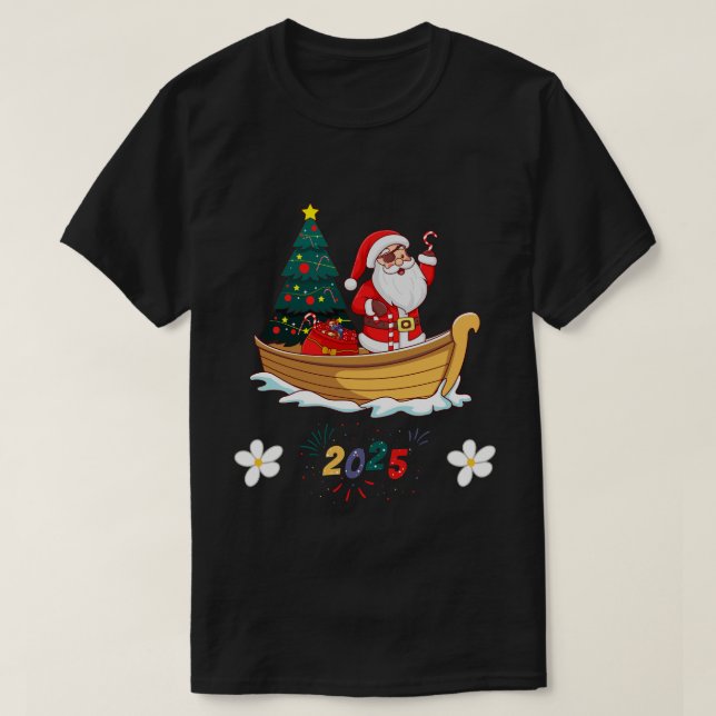 Noel 2025 New Year's Eve Santa Claus Gift T-Shirt (Design Front)