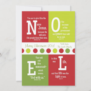 NOEL 2-Sided Scripture Christmas Card--Customise! Holiday Card
