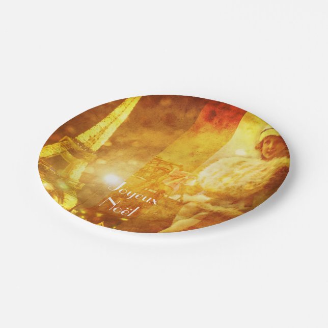 Noel a Paris collage Paper Plate (Angled)