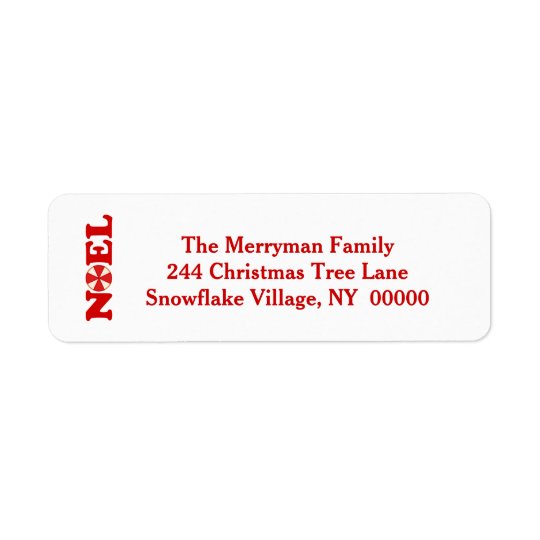 NOEL Address Label with Christmas Candy V02