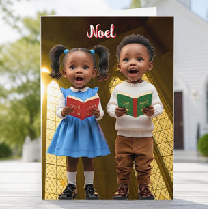 Noel, African American Kids christmas card