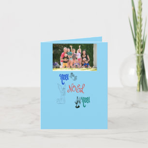 Noel Angels Trio - Light Blue Christmas Blessing Holiday Card
