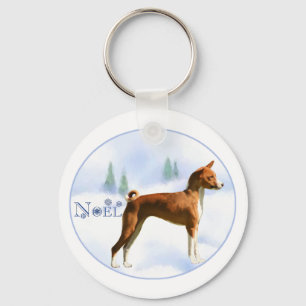 Noel Basenji Keychain