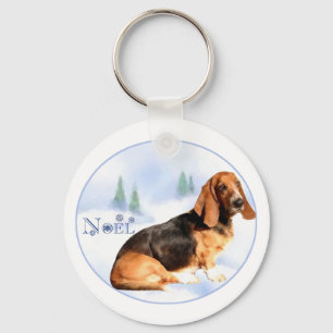 Noel Basset Hound Keychain