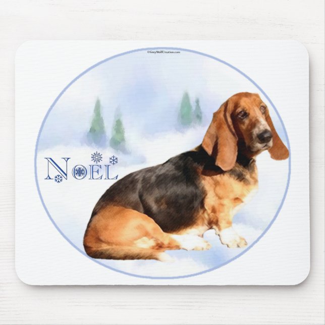 Noel Basset Hound Mousepad (Front)