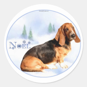 Noel Basset Hound Stickers