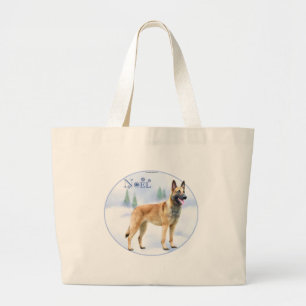 Noel Belgian Malinois Large Tote Bag