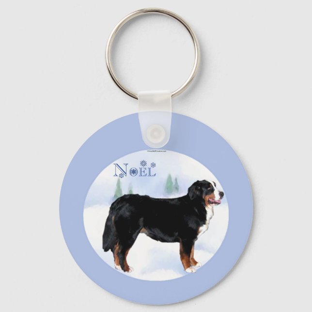 Noel Bernese Mountain Dog - Customised Key Ring (Front)