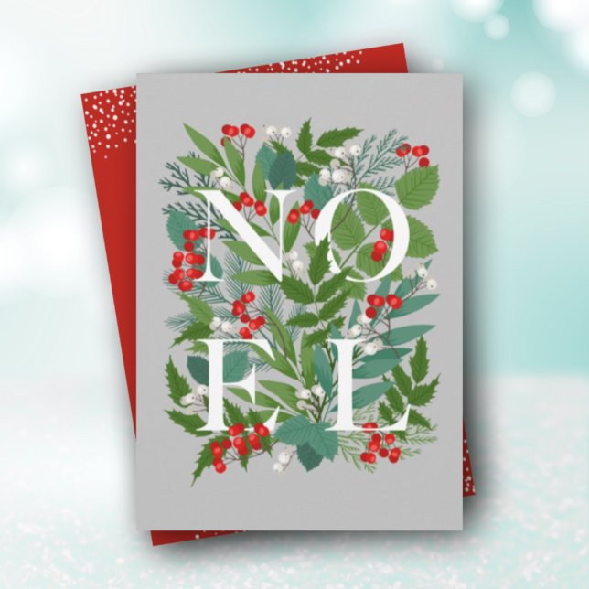 NOEL Berries and Greenery Holiday Card (Creator Uploaded)