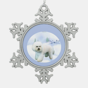 Noel Bichon Frise - Customised Snowflake Pewter Christmas Ornament