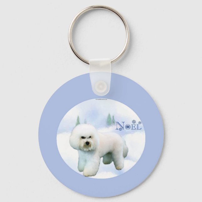 Noel Bichon Frise Key Ring (Front)