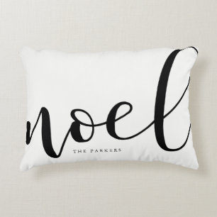 Noel   Black and White Christmas Decorative Cushion