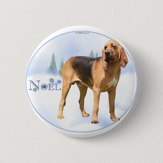 Noel Bloodhound 6 Cm Round Badge (Front)