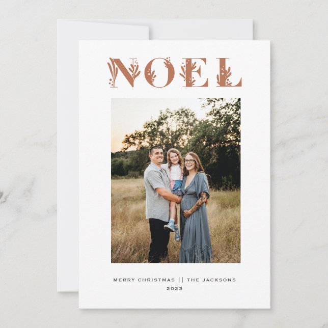 Noel Boho Religious Christmas  Holiday Card (Front)