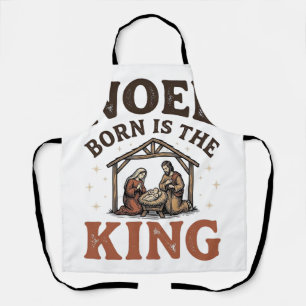Noel Born Is the King Vintage Nativity Christmas Apron