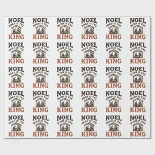 Noel Born Is the King Vintage Nativity Christmas Wrapping Paper