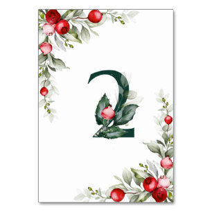 Noel Botanical Table 2 Wedding Table Number