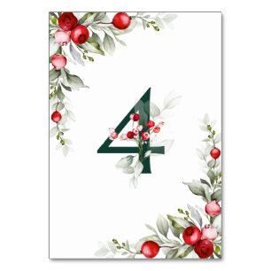 Noel Botanical Table 4 Wedding Table Number