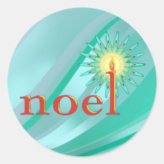 NOEL & CANDLE by SHARON SHARPE Classic Round Sticker