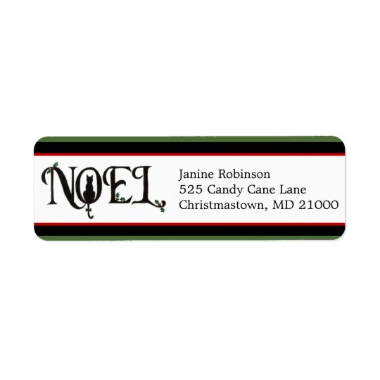 Noel Cat Holiday Return Address Labels