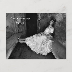 Noel - Cemetery Girl Holiday Postcard