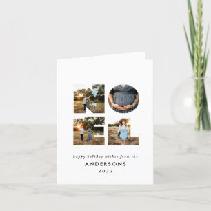 Noel Christmas bold modern 4 photo simple Holiday Card