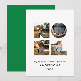 Noel Christmas bold modern 4 photo simple Holiday Card