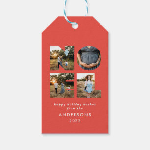 Noel Christmas bold modern 4 photo simple Holiday Gift Tags