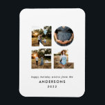 Noel Christmas bold modern 4 photo simple Holiday Magnet<br><div class="desc">Colourful bright fun Noel Christmas typography 4 photo holiday design. Red,  green,  navy blue,  black and pink colorways available.</div>