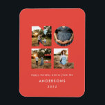 Noel Christmas bold modern 4 photo simple Holiday  Magnet<br><div class="desc">Colourful bright fun Noel Christmas typography 4 photo holiday design. Red,  green,  navy blue,  black and pink colorways available.</div>