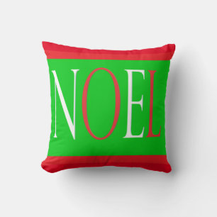 NOEL CHRISTMAS DESIGN RED AND GREEN WHITE DESIGN CUSHION