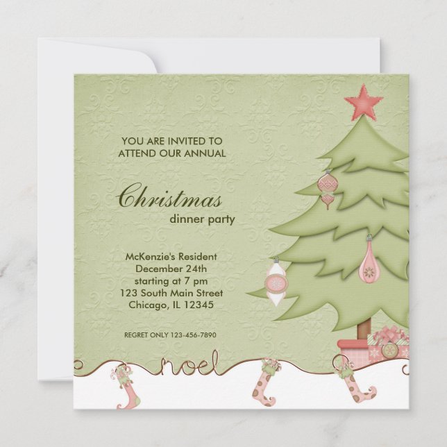 Noel Christmas Dinner Invitation (Front)