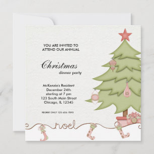 Noel Christmas Dinner Invitation