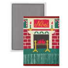 Noel Christmas Fireplace Artisan Crochet Print